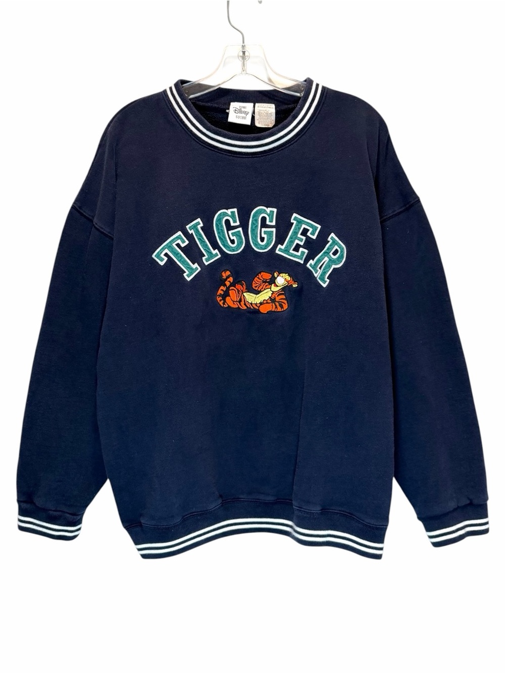 VTG 90s The Disney Store Womens Navy Tigger Embroidered Sweatshirt - Extra Large